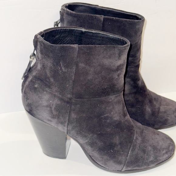 Rag & Bone Newbury Black Leather Suede Ankle Boots Sz 9.5 ASO Celebrities Chunky - Picture 5 of 15